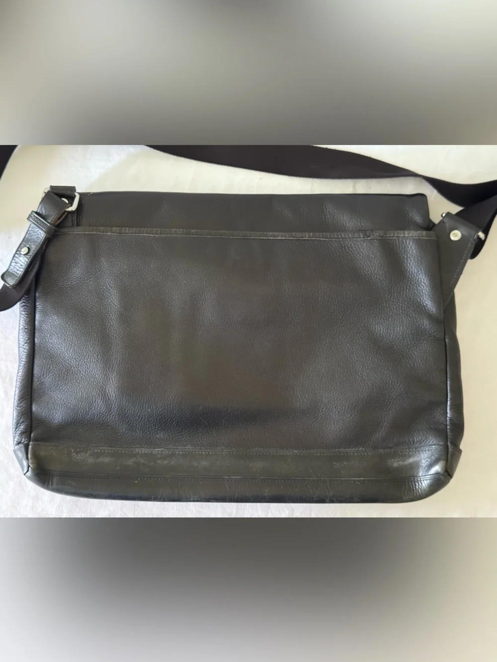 Vintage TUMI Black Pebbled Leather Messenger  Shoulder Bag